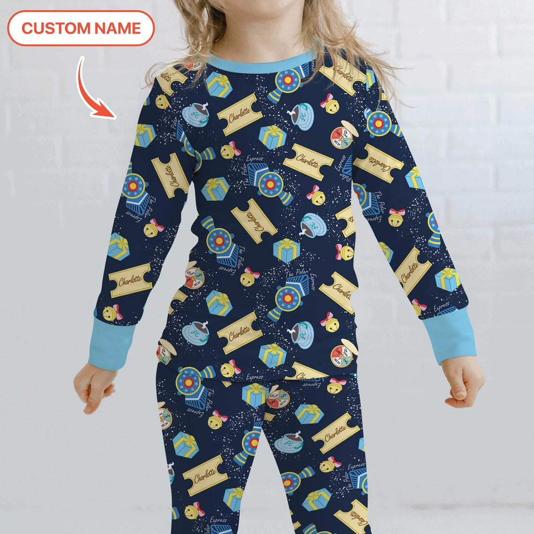 Express Train Christmas Two Piece Long Sleeve Pajama Set