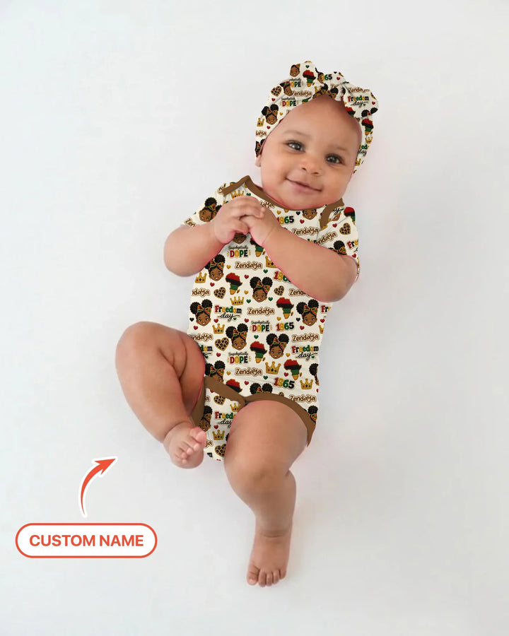 Custom Name Juneteenth Unapologetically Dope Bamboo Bodysuit