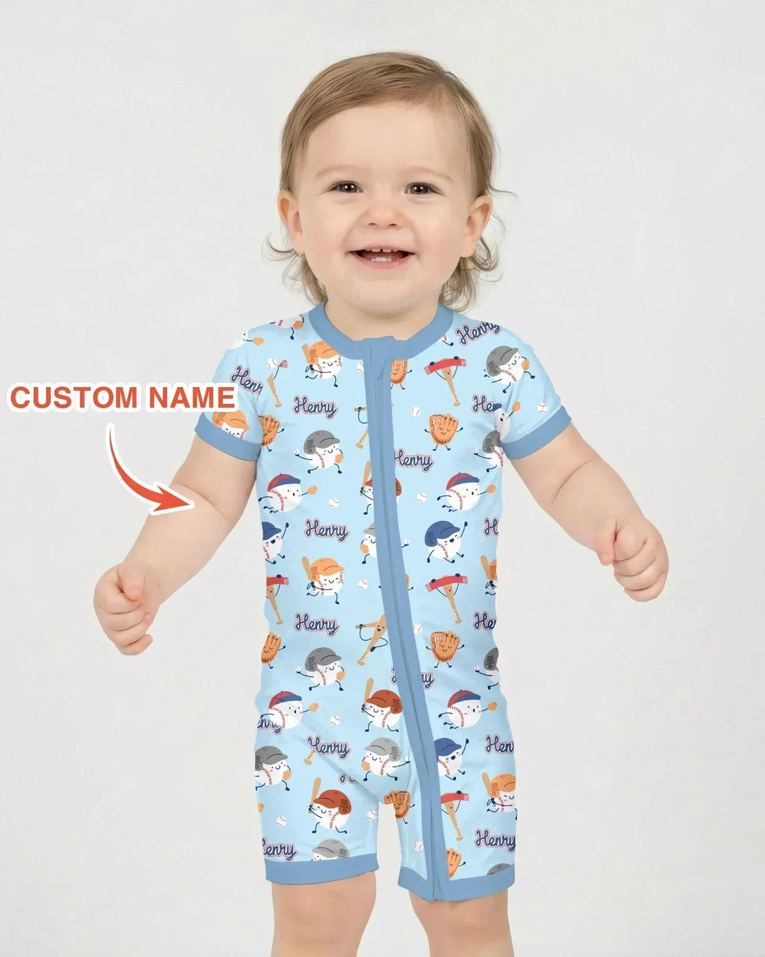 Custom Name Ballparl Family Matching Bamboo Shorty Zippy