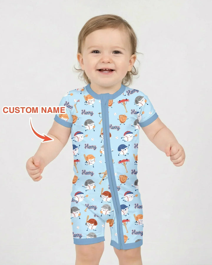 Custom Name Ballparl Family Matching Bamboo Shorty Zippy