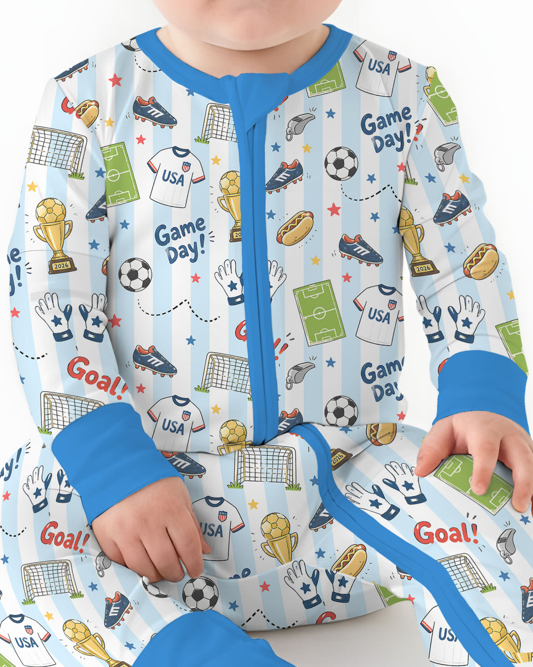 Striped Soccer Game Day Family Matching Bamboo Convertible Zippy