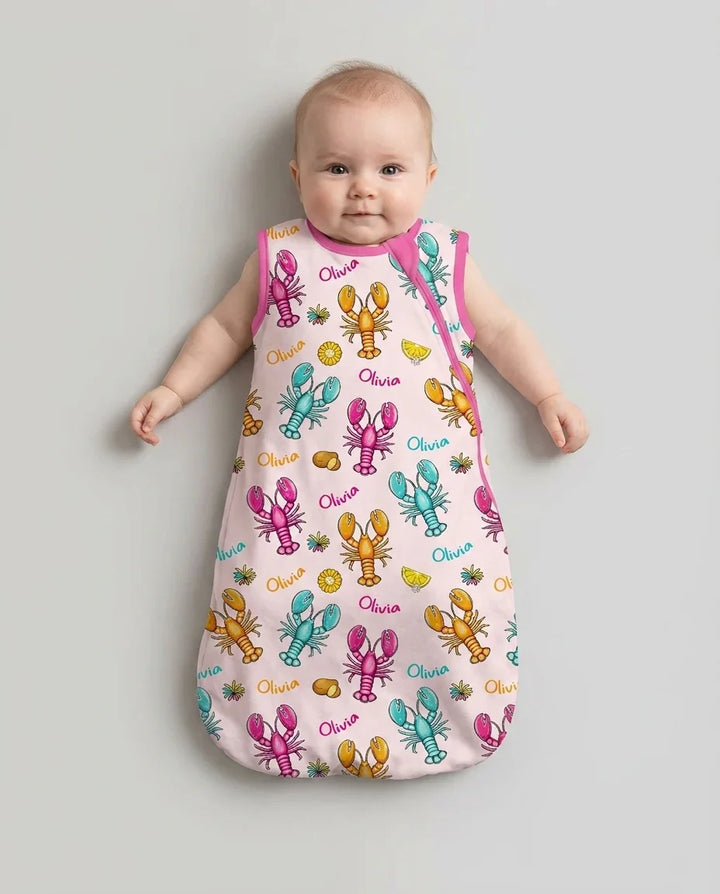 Custom Name Crawfish Crew Bamboo Sleep Bag
