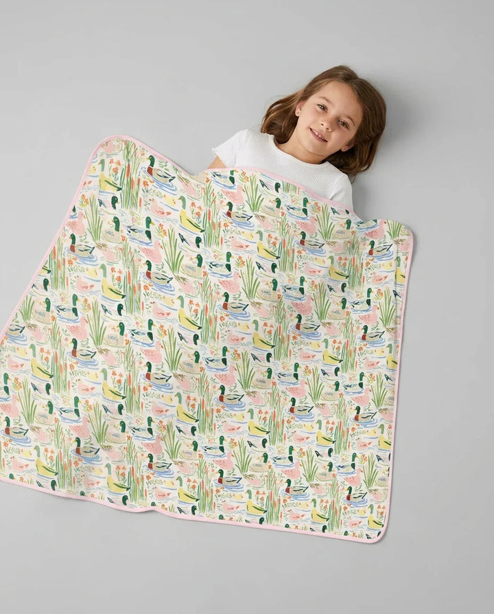 Whimsical Mallard Duck Bamboo Blanket