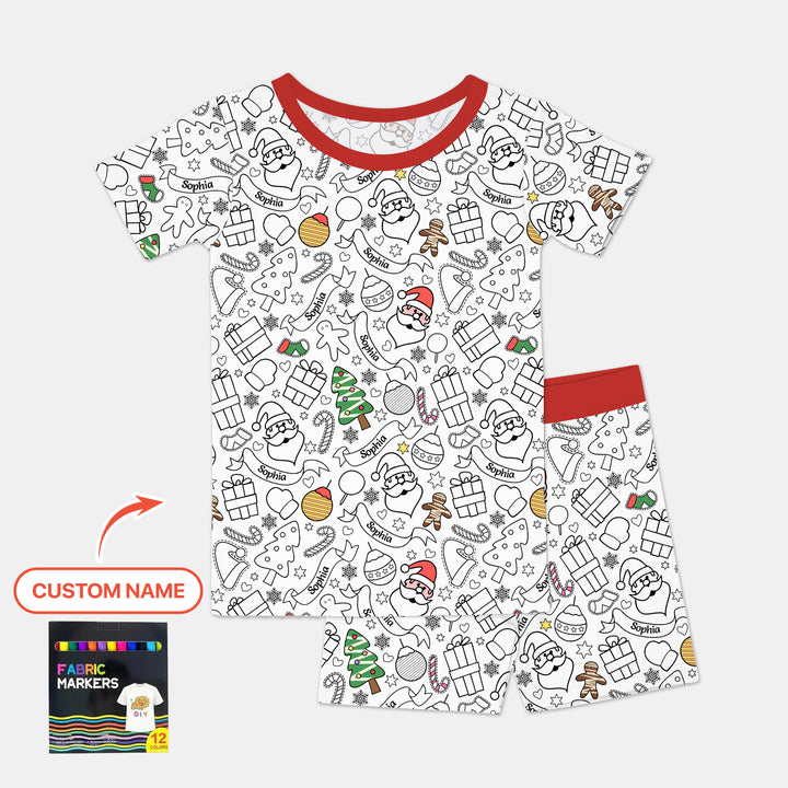 Zweiteiliges Pyjama-Set mit kurzen Ärmeln und Shorts im Sommer-Design