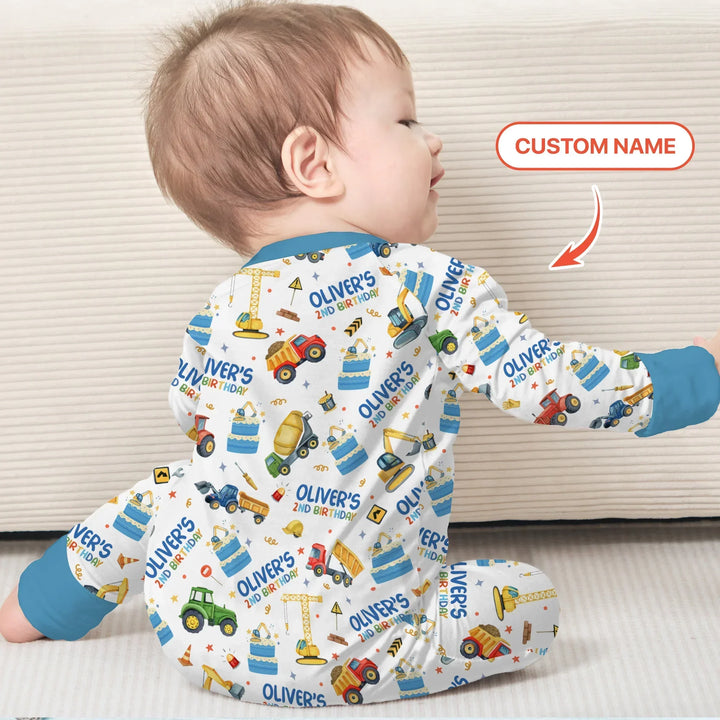 Custom Name Little Builder's Birthday Convertible Zippy