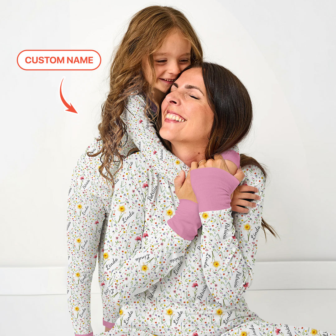 Zweiteiliges Langarm-Pyjama-Set mit Sommerfrüchten