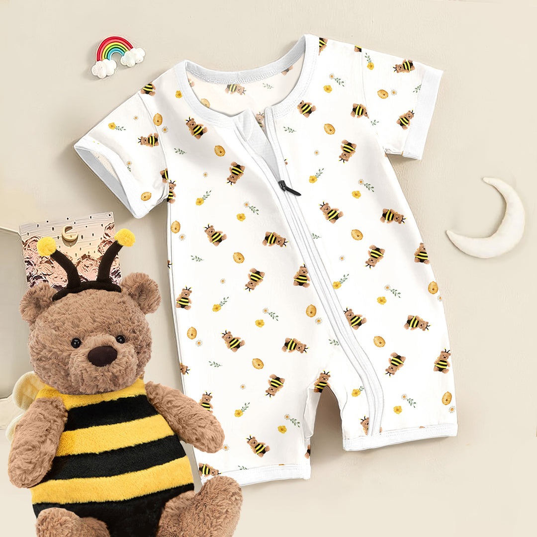 Bumble Teddy Bear Bamboo Shorty Zippy