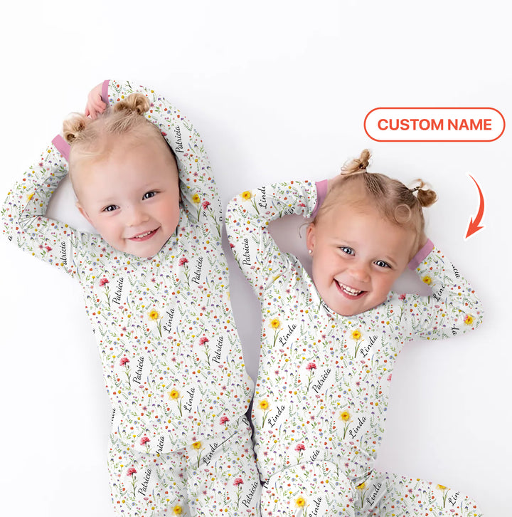 Zweiteiliges Langarm-Pyjama-Set mit Sommerfrüchten