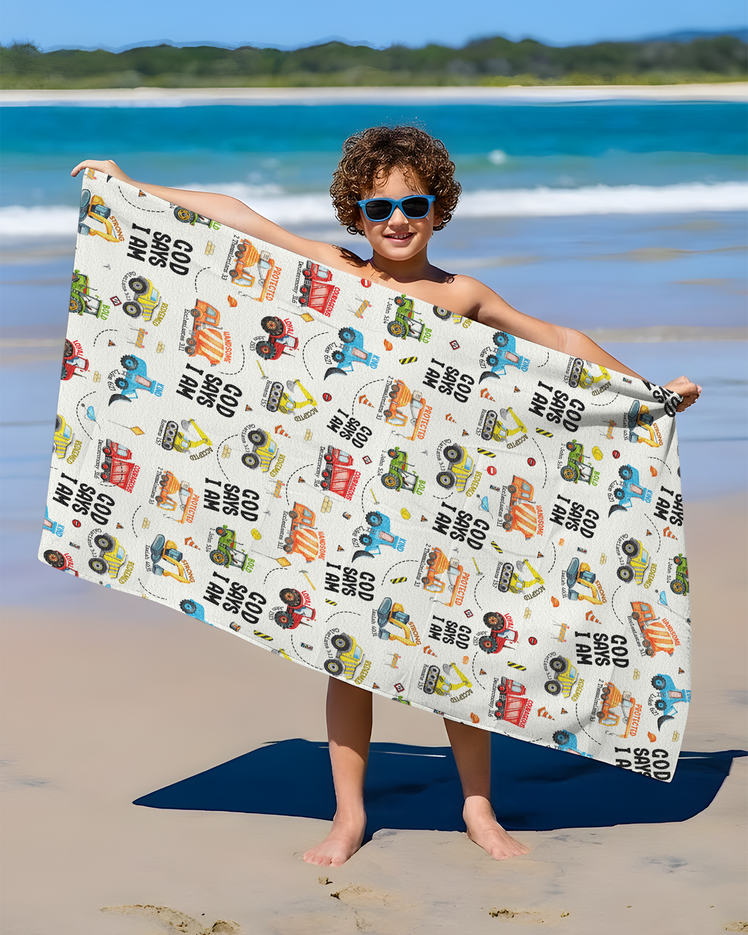 God Says I Am Boy Bamboo Beach Towel