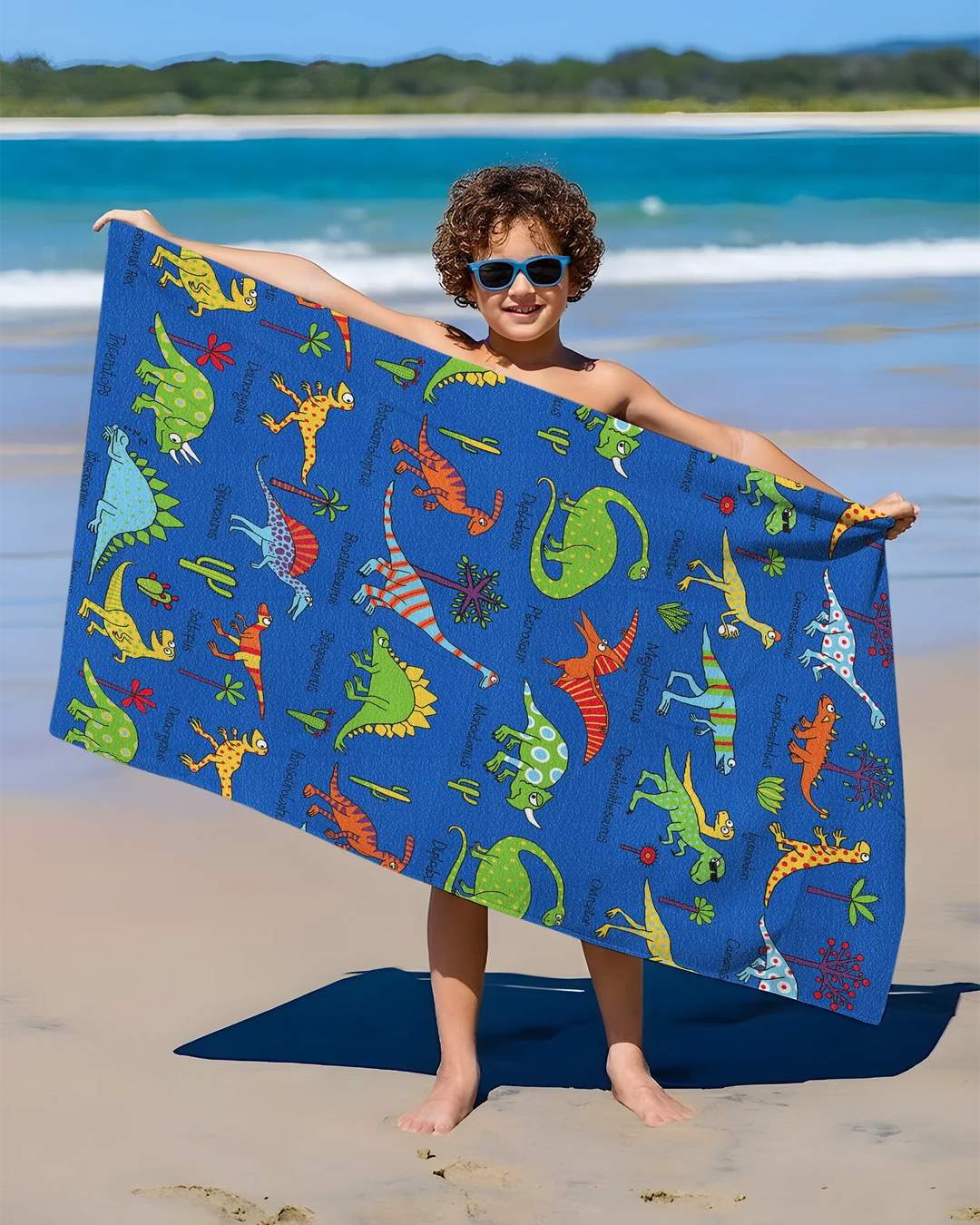 Dino Discovery Parade Bamboo Beach Towel