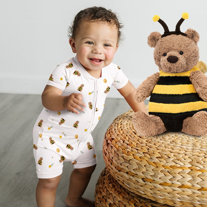 Bumble Teddy Bear Bamboo Shorty Zippy