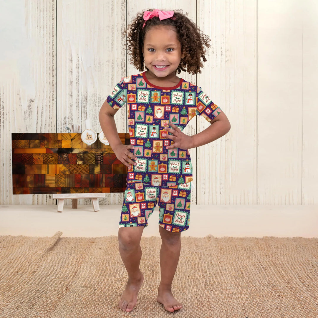 Magical Christmas Night Two Piece Short Sleeve Shorts Pajama Set