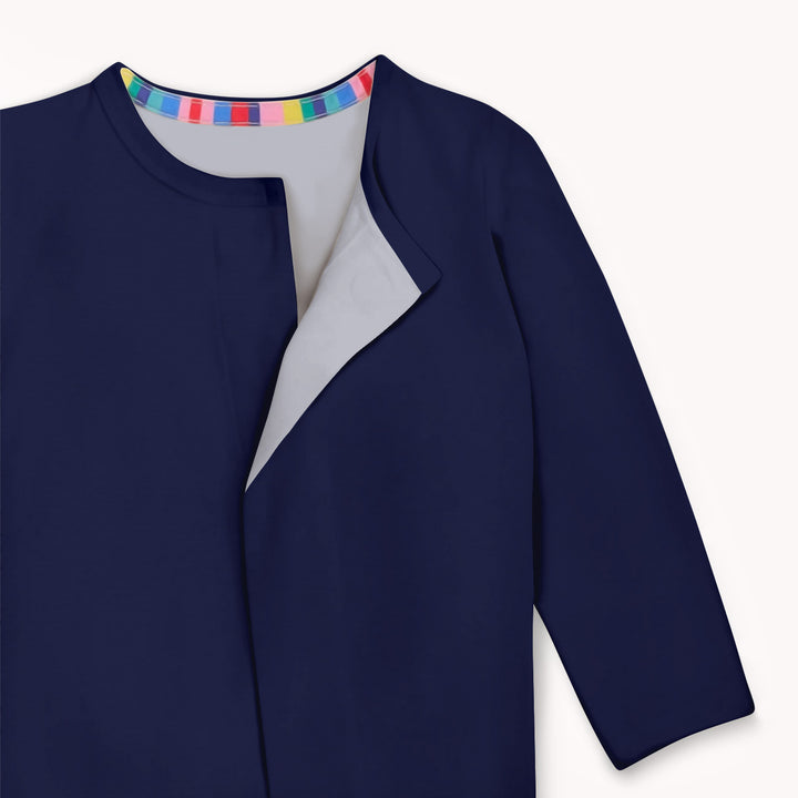 Navy Magnetic Footie Romper