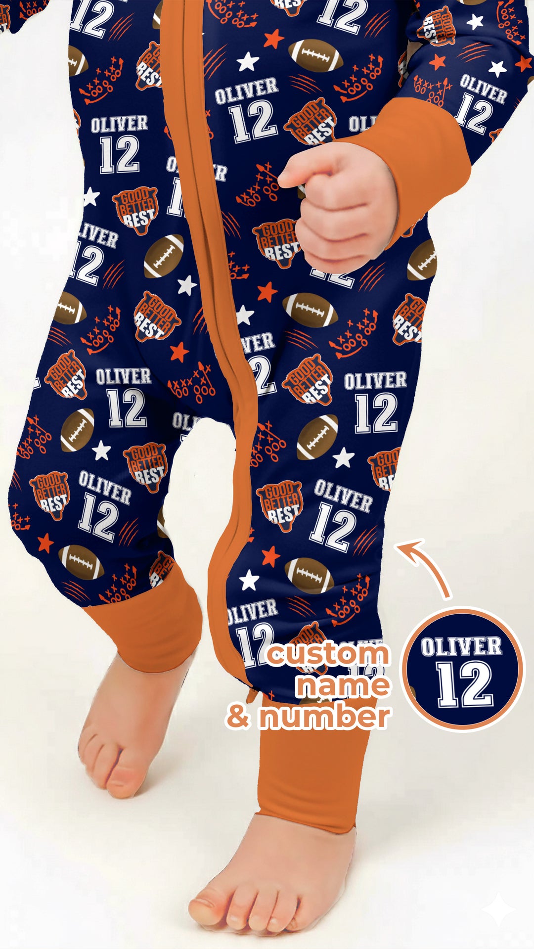 Custom Name Football Good Better Best Convertible Zippy