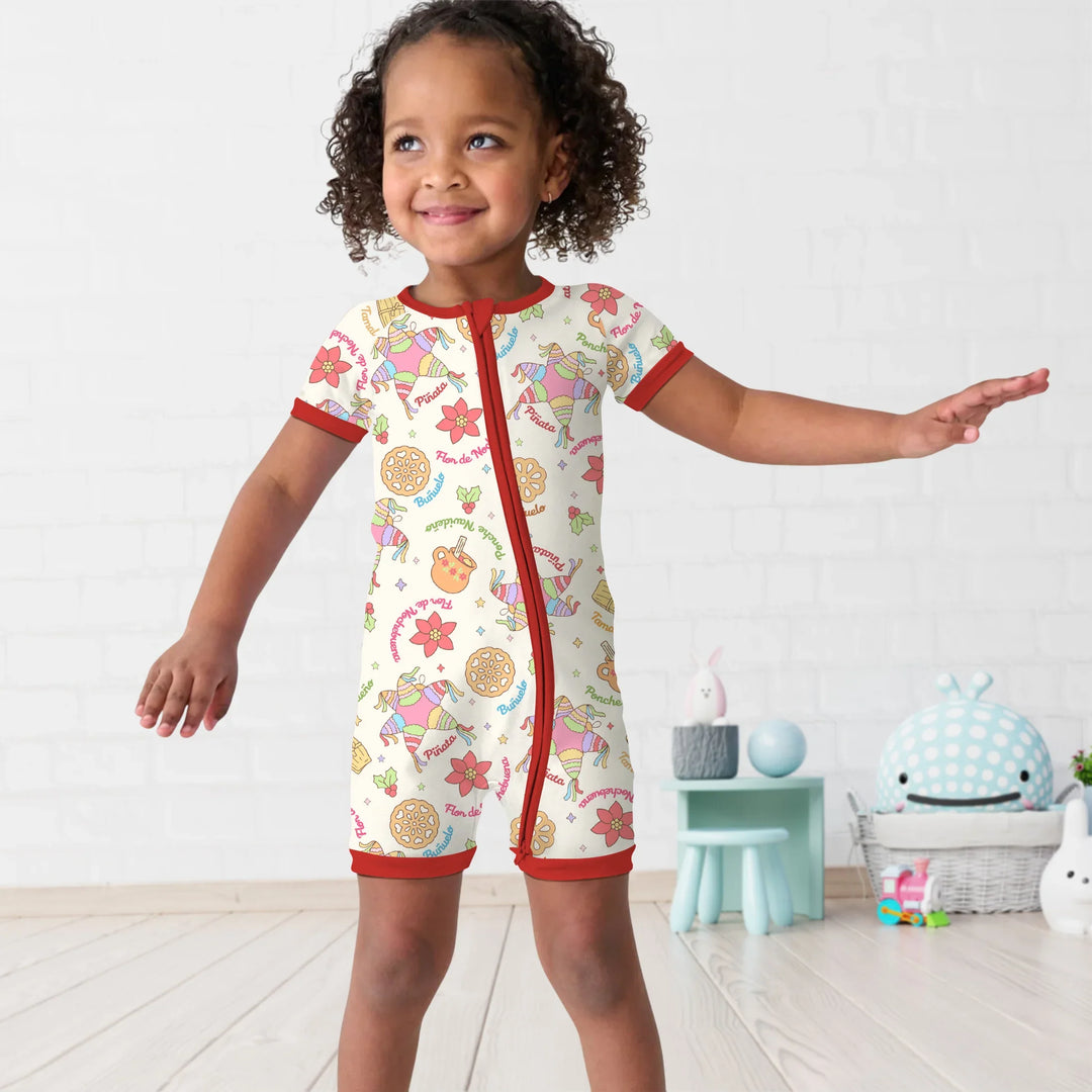 Las Posadas Dream Shorty Zippy , Las Posadas Dream Shorty Zippy - 0-3M / Red