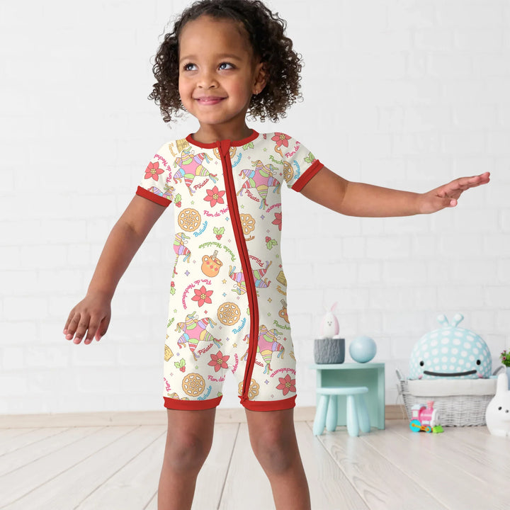 Las Posadas Dream Shorty Zippy , Las Posadas Dream Shorty Zippy - 0-3M / Red