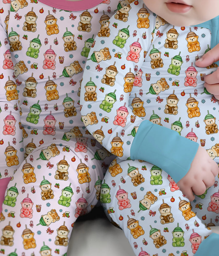 Holiday Bear Cup Two Piece Long Sleeve Pajama Set