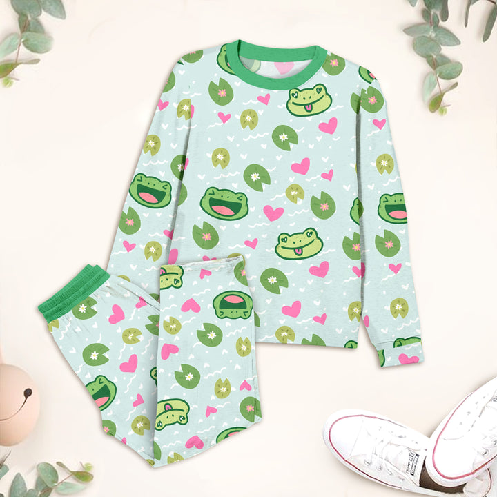 Frog Print Bamboo Outfit for Kids – Fun and Energetic