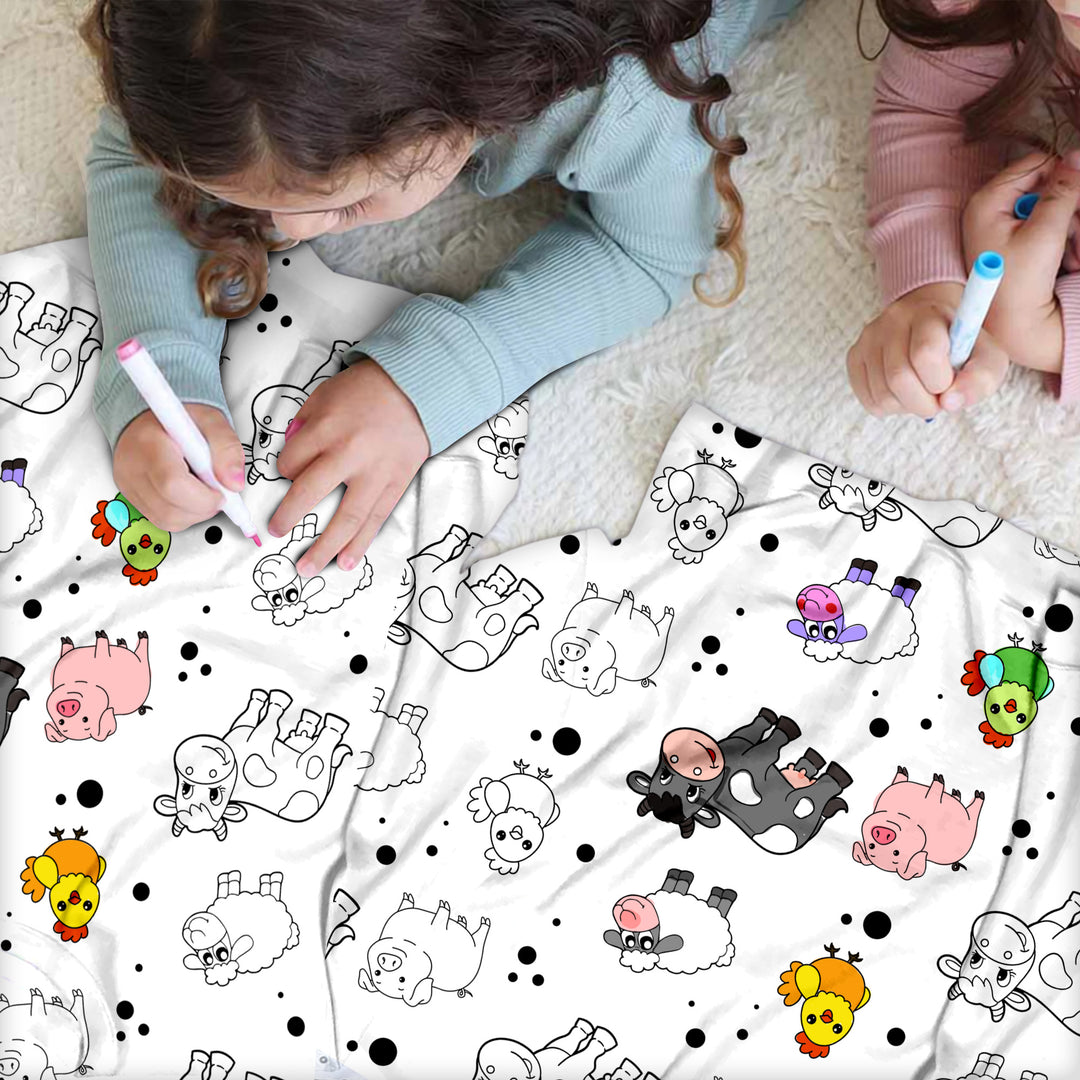 Customizable Farm Theme Bamboo Colorable Pajamas