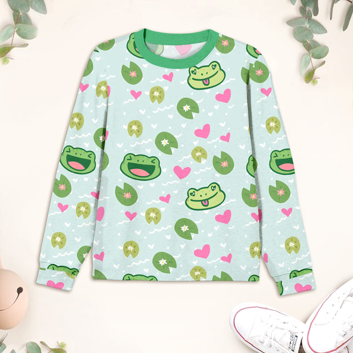 Frog Print Bamboo Outfit for Kids – Fun and Energetic