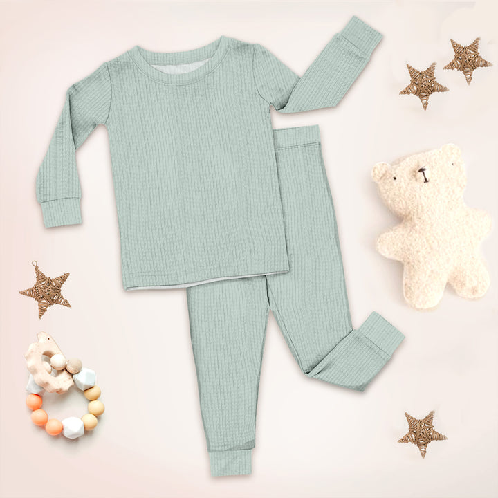 Pastel Green Ribbed Bamboo Baby Clothing – Soft and Soothing