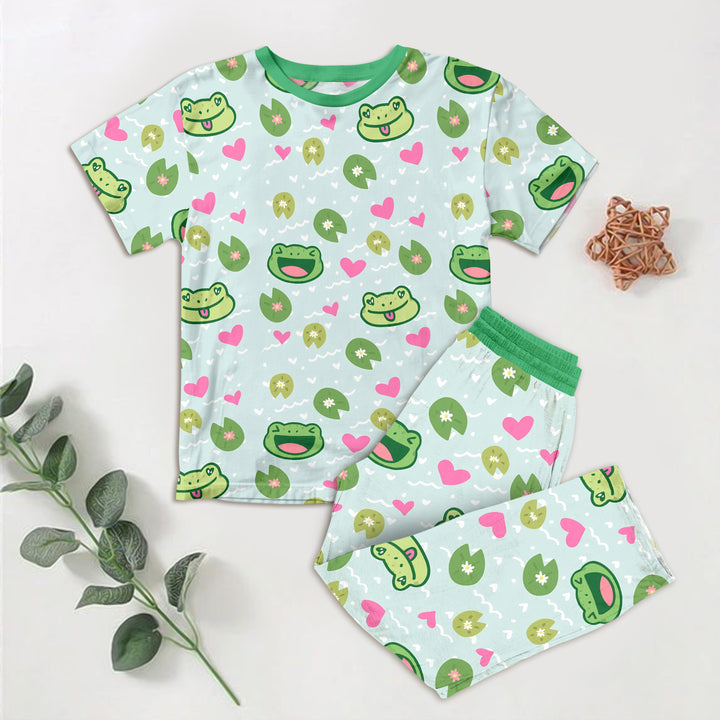 Frog Print Bamboo Outfit for Kids – Fun and Energetic