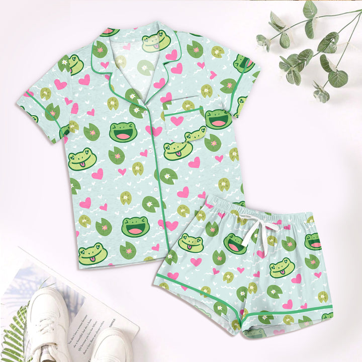 Frog Print Bamboo Outfit for Kids – Fun and Energetic