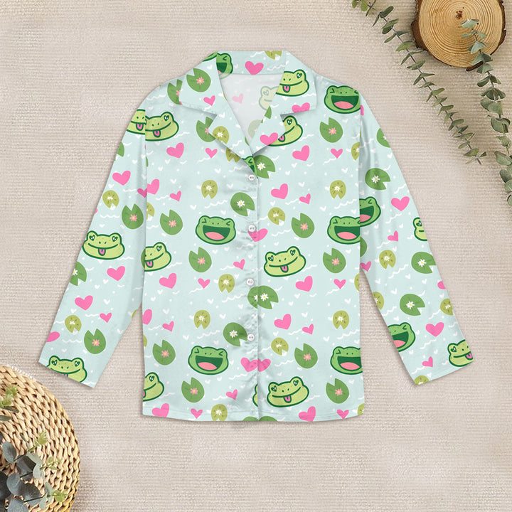 Frog Print Bamboo Outfit for Kids – Fun and Energetic