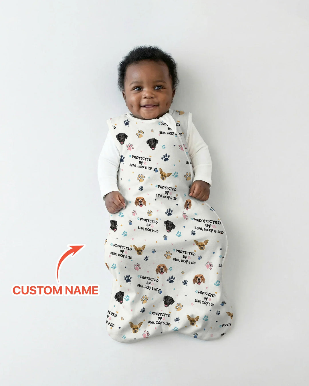 Custom Dog Photo Pattern Protected By Sleep Bag