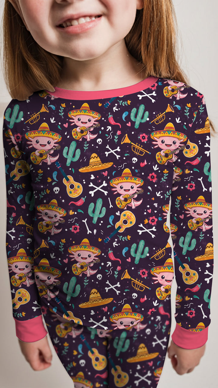Axolotl Fiesta Bamboo Two Piece Long Sleeve Pajama Set