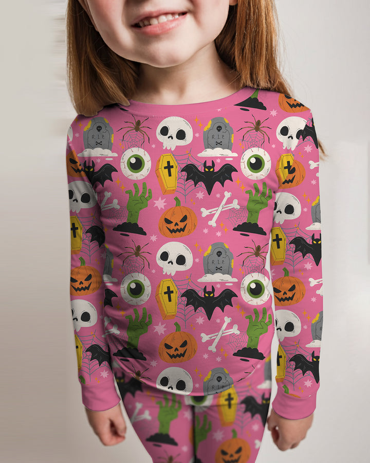Little Monsters Bamboo Two Piece Long Sleeve Pajama Set For Halloween