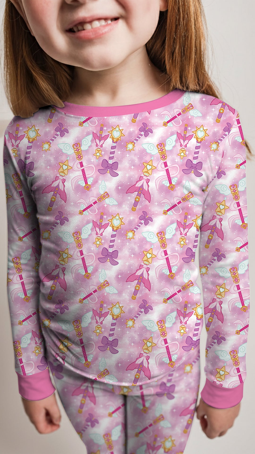 Zweiteiliges Langarm-Pyjama-Set mit Sommerfrüchten