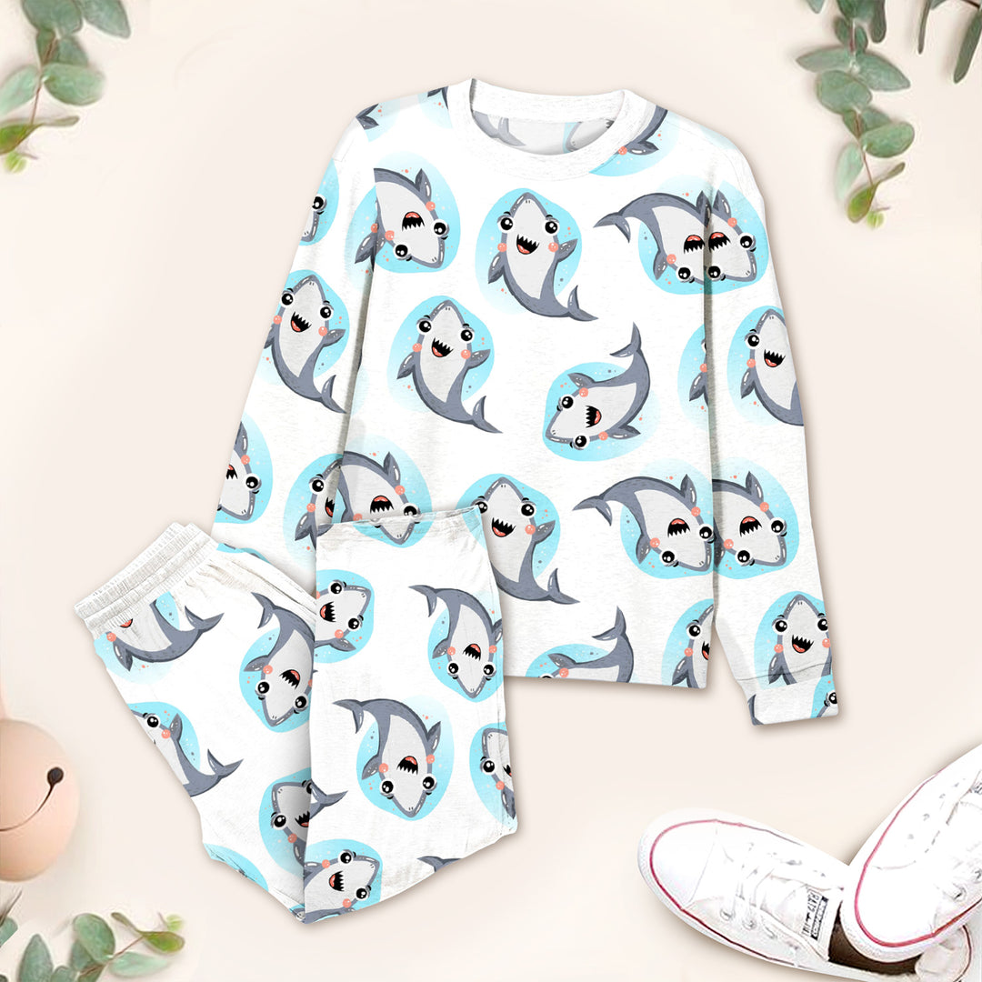 White Dolphin Bamboo Outfit for Kids – Playful and Breezy