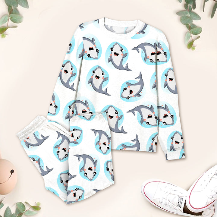 White Dolphin Bamboo Outfit for Kids – Playful and Breezy