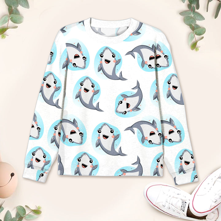 White Dolphin Bamboo Outfit for Kids – Playful and Breezy