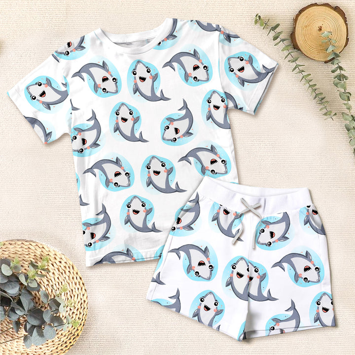 White Dolphin Bamboo Outfit for Kids – Playful and Breezy