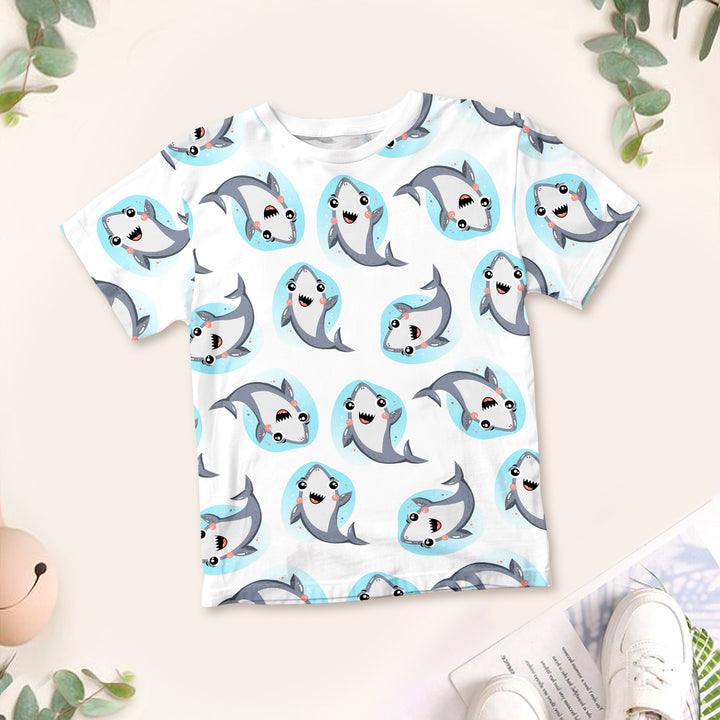 White Dolphin Bamboo Outfit for Kids – Playful and Breezy