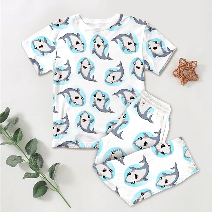 White Dolphin Bamboo Outfit for Kids – Playful and Breezy