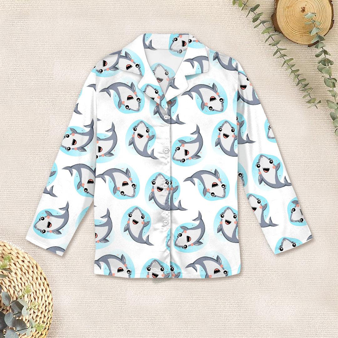 White Dolphin Bamboo Outfit for Kids – Playful and Breezy