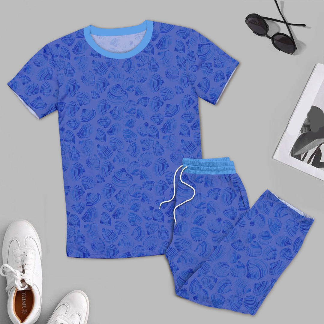 Blue Shell Bamboo Outfit for Men – Relaxed and Ocean-Inspired