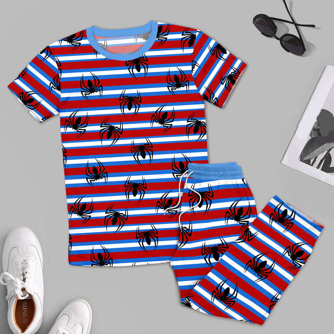 Striped Spider Bamboo Outfit for Men – Playful and Laid-Back