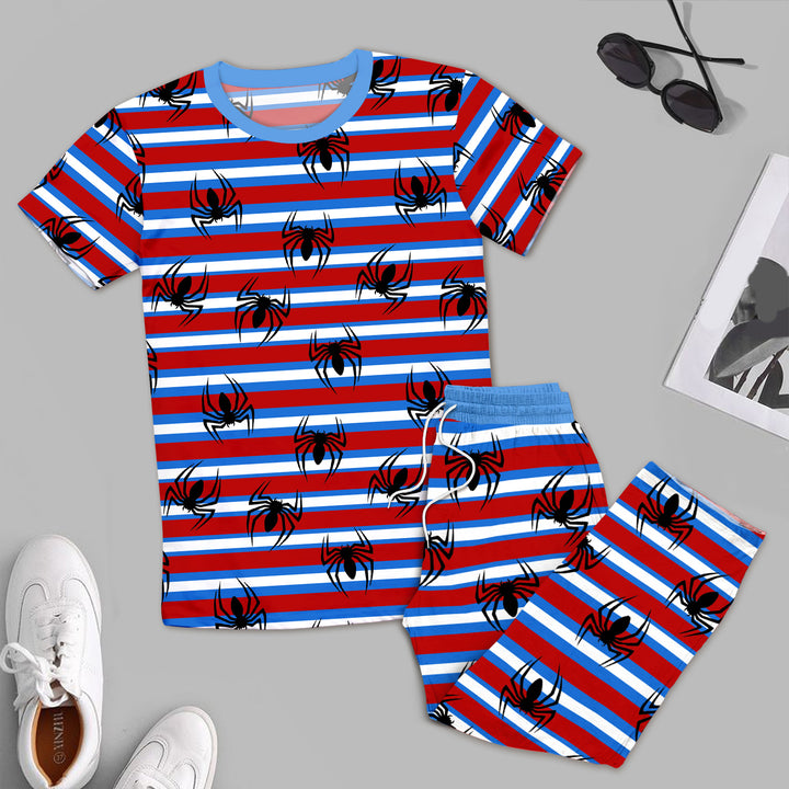 Striped Spider Bamboo Outfit for Men – Playful and Laid-Back