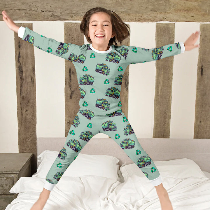 Green Truck Bamboo Outfit for Kids – Rugged and Fun