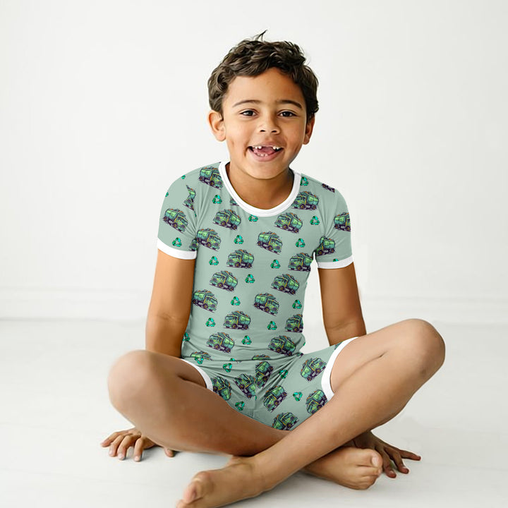 Green Truck Bamboo Outfit for Kids – Rugged and Fun