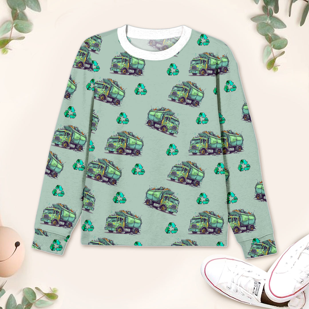 Green Truck Bamboo Outfit for Kids – Rugged and Fun