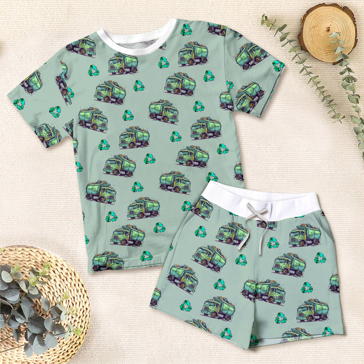 Green Truck Bamboo Outfit for Kids – Rugged and Fun