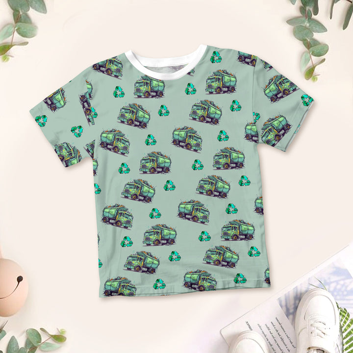 Green Truck Bamboo Outfit for Kids – Rugged and Fun