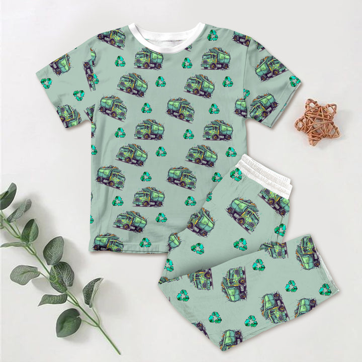 Green Truck Bamboo Outfit for Kids – Rugged and Fun
