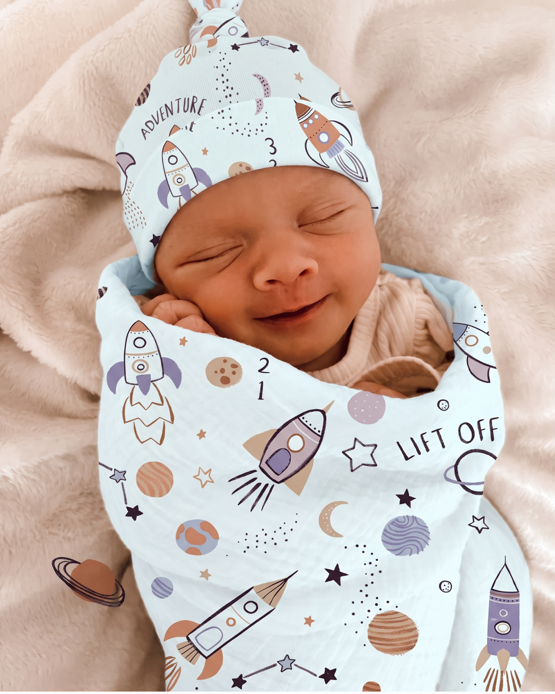 Little Space Explorer Bamboo Swaddle Blanket