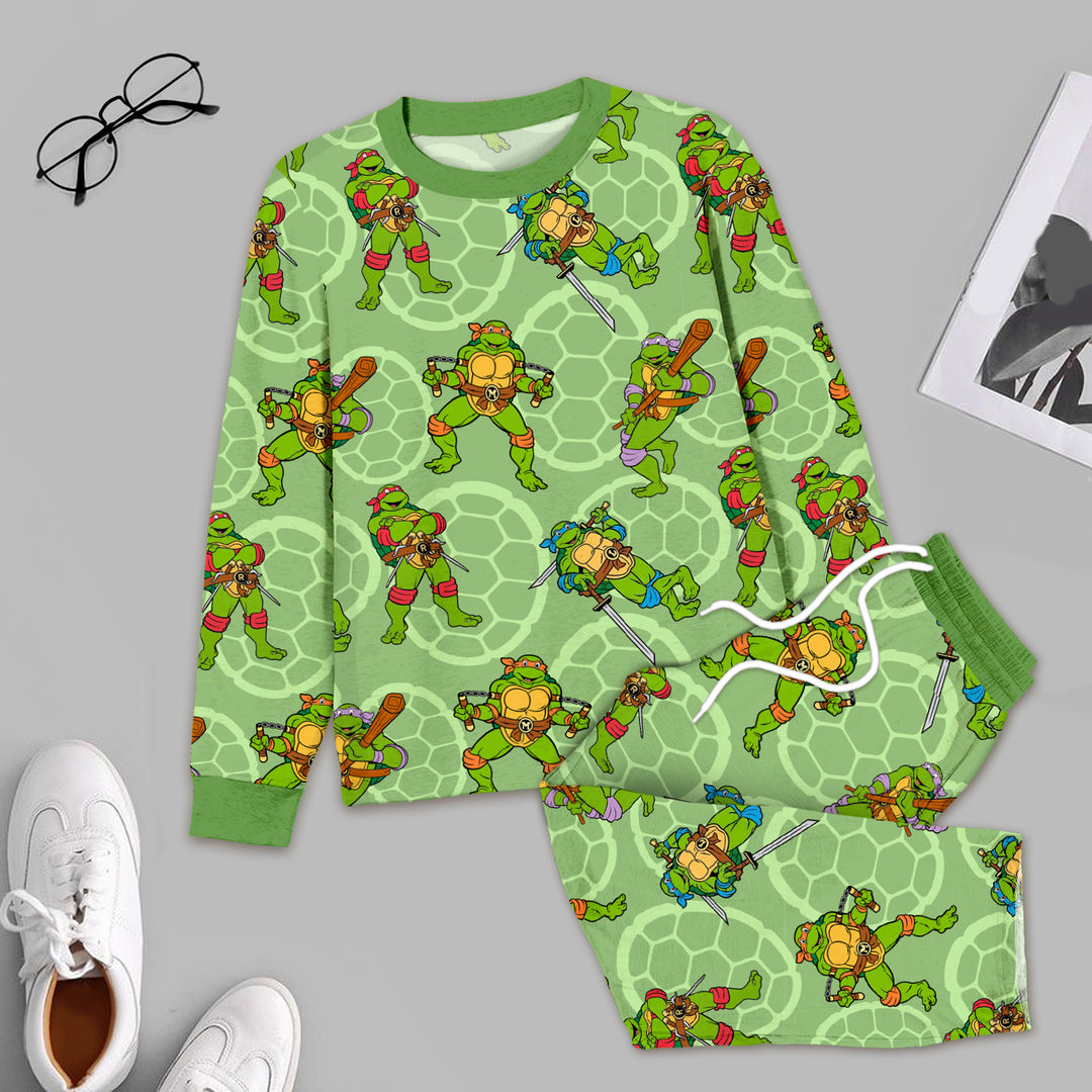 Green Ninja Turtles Bamboo Outfit for Men – Playful and Relaxed